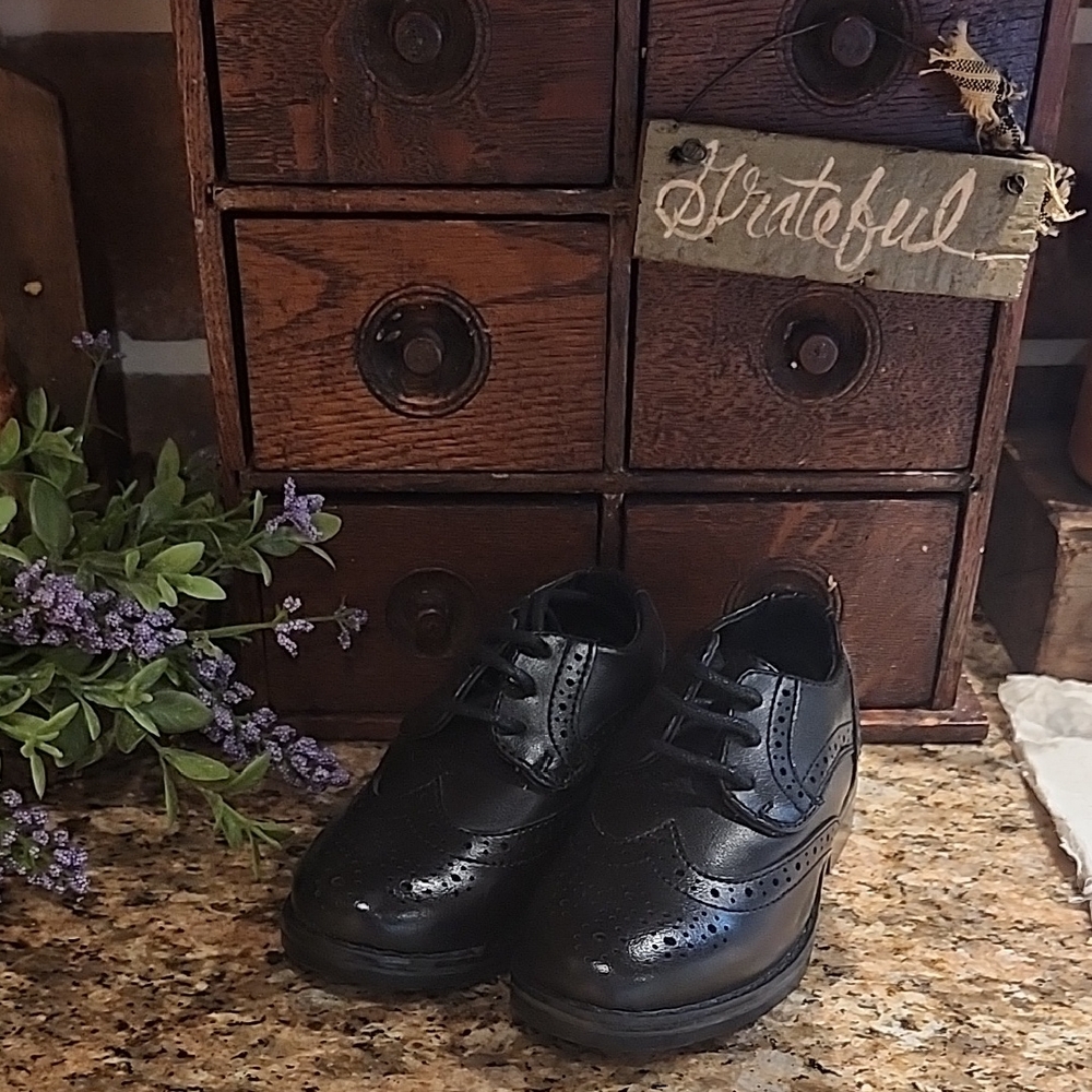 Toddler Boys Black Dress Shoes Size 6